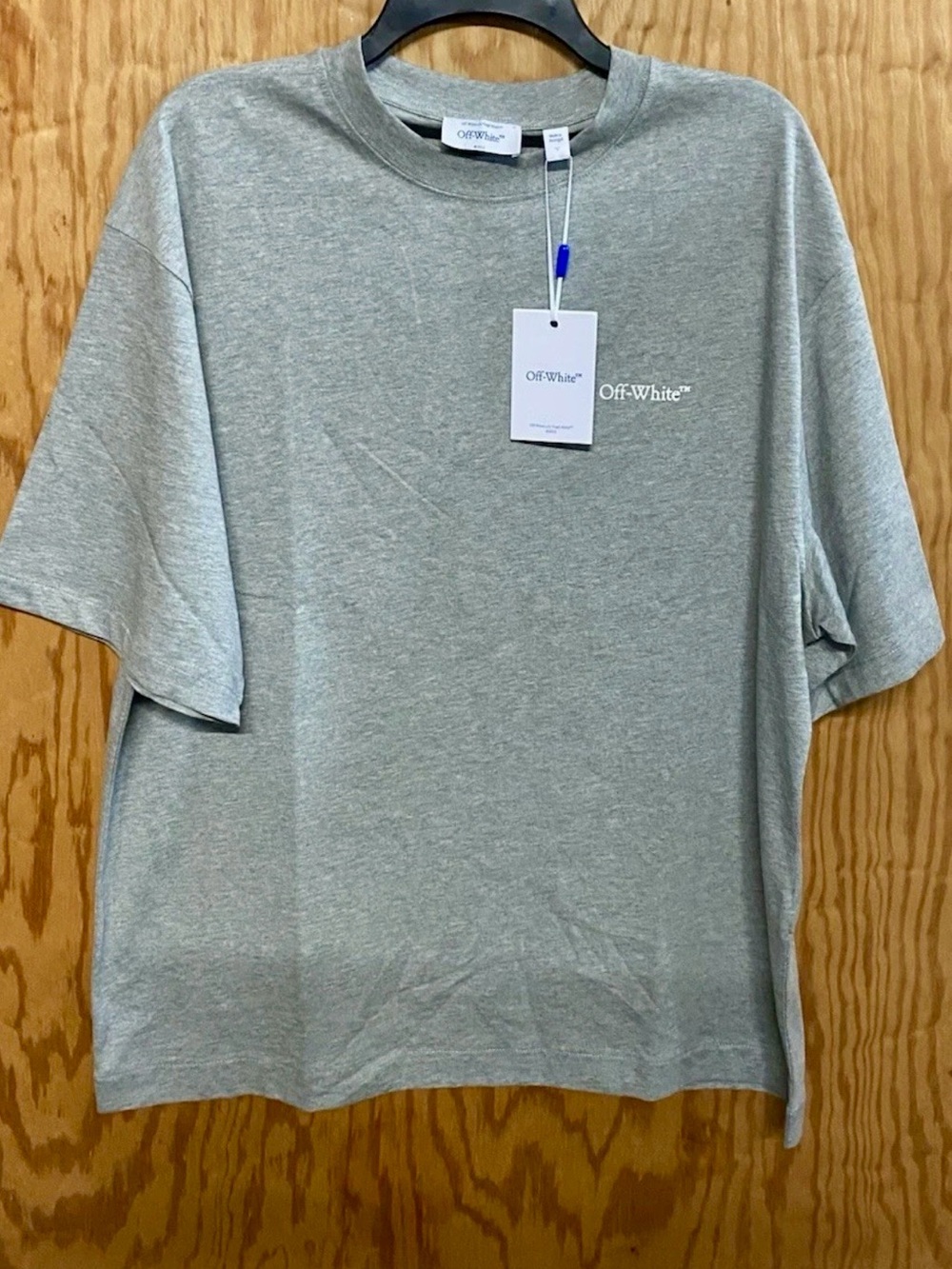 Off-White Chain Arrow Heather Gray Logo Tee